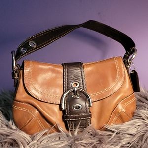 Small coach shoulder bag two tone